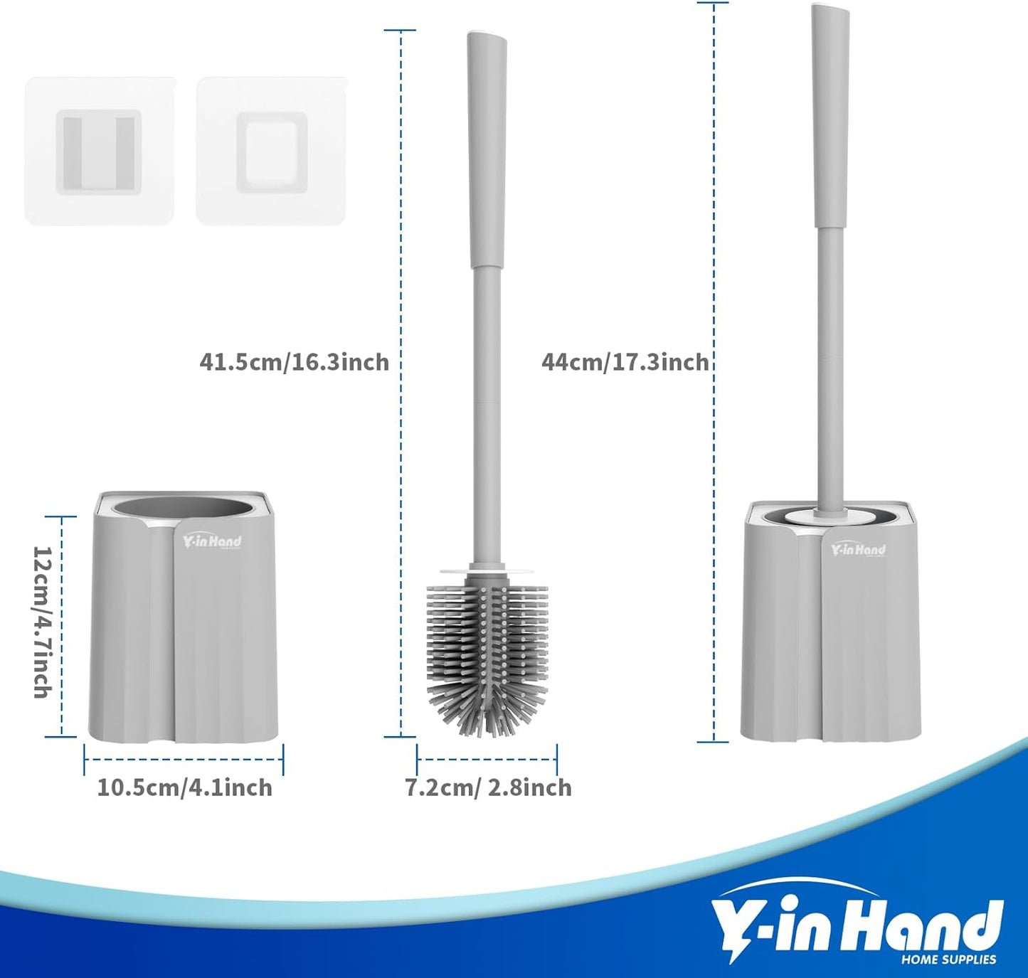 Toilet Brush and Holder Set, Silicone Toilet Bowl Brush, Bathroom Accessories, Durable Toilet Scrubber Bristles, Compact Size for RV, Wall Mountable, Drip-Proof, Deep Cleaning. (White)