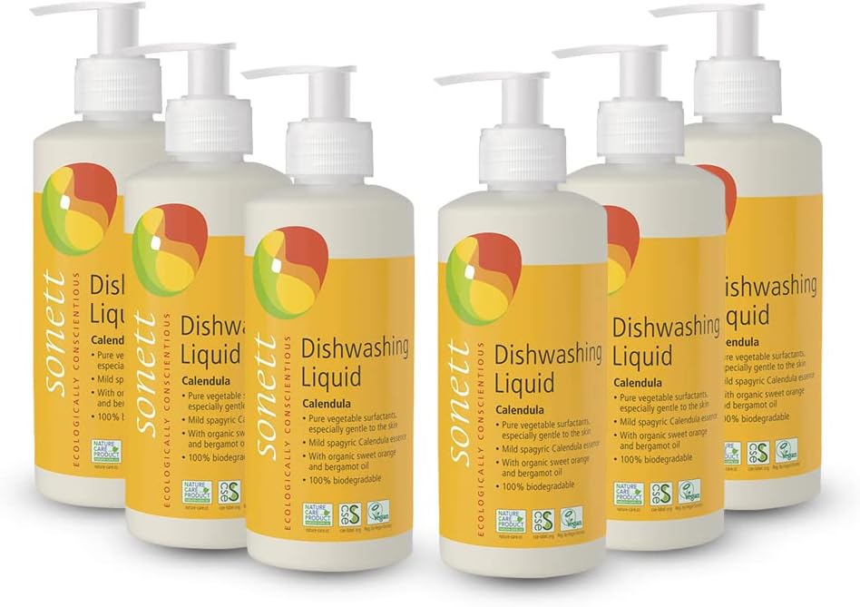 Sonett Organic Dishwashing Liquid Organic 100% Biodegradable Lemon, 34 Fl.Oz (1 Count)