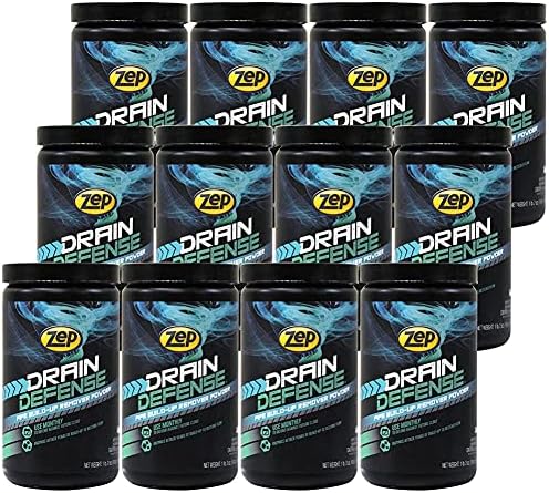Zep Drain Defense Enzymatic Drain Cleaner Powder - 18 Ounces - ZDC16 - Safe for Pipes and Septic Systems, Pack of 1, white