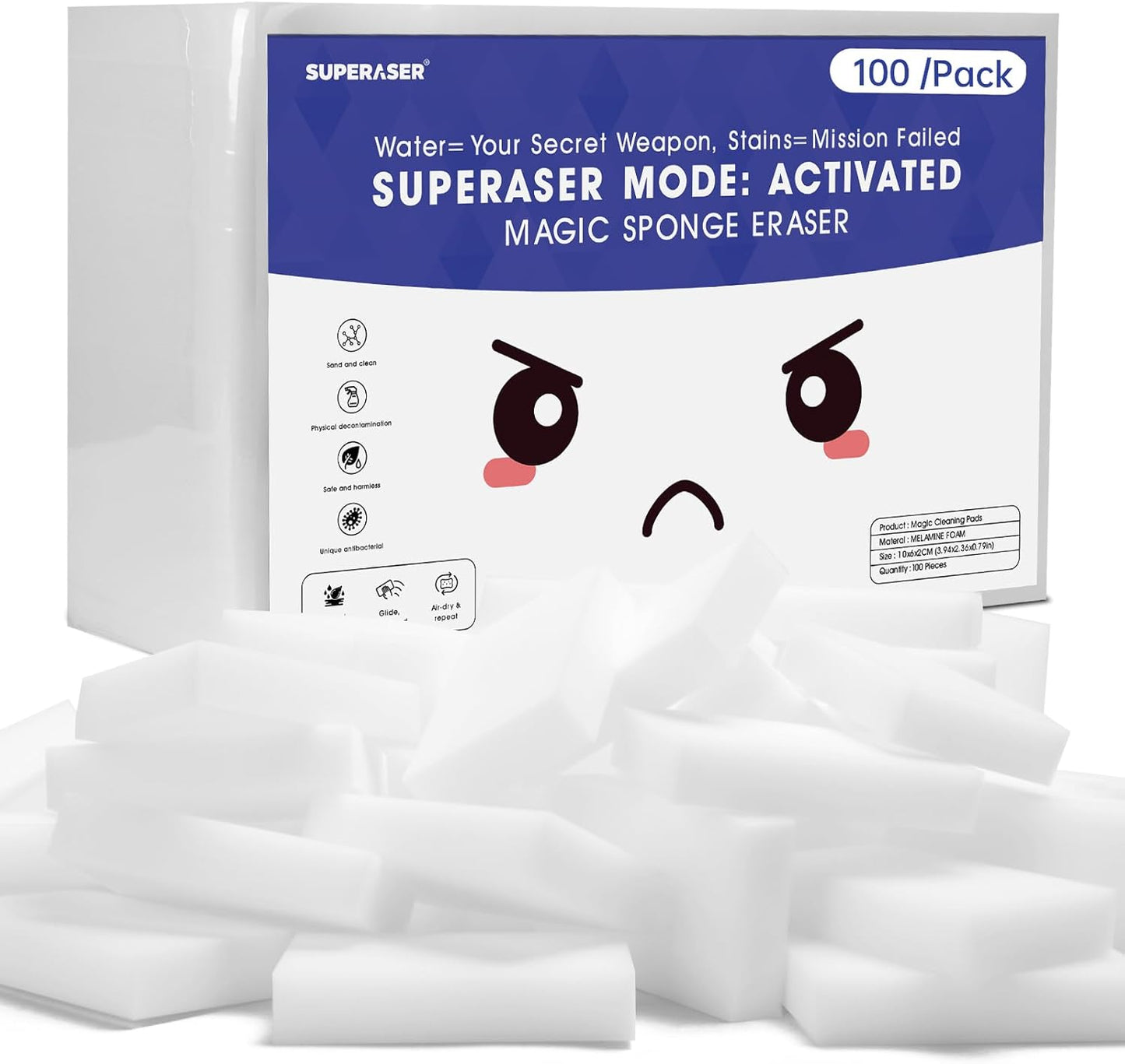 Magic Sponge 10 Pack Textured Quick Series, Effortlessly Erase Scuff Marks and Stains from Multiple Surfaces with No Harsh Chemicals