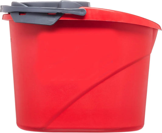 Commercial 2.5 Gallon Mop Bucket with Wringer, Red, Professional Cleaning System