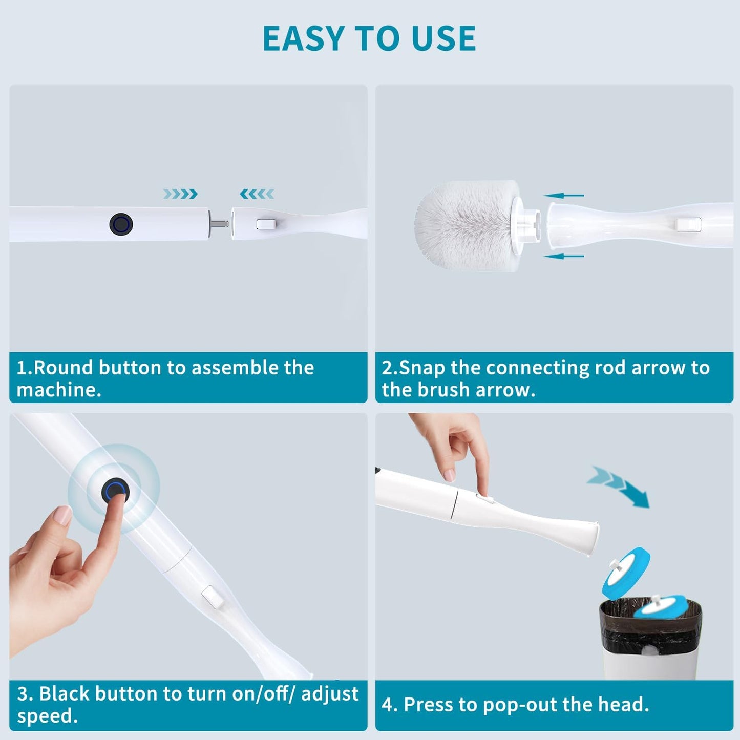 36-Piece Toilet Wand Refills, Disposable Toilet Bowl Cleaner Wand Compatible with Most Toilet Brushes,Disposable Toilet Brush Refill for Bathroom Cleaning