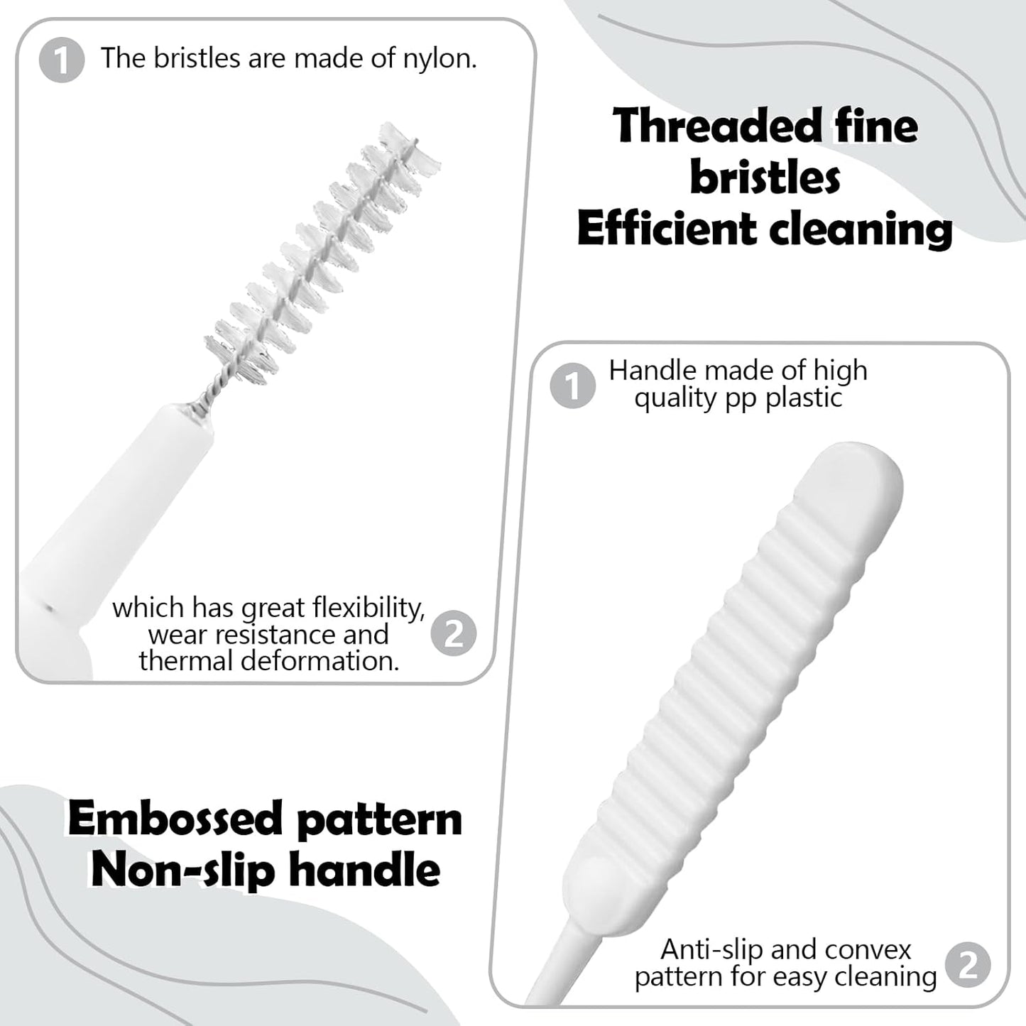 100 Pieces Mini Shower Head Cleaning Brush Multifunctional Gap Hole Anti-Clogging Nylon Pore Gap Cleaning Brush for Window Slot Phone Keyboard Car Vent Straw Bathroom Shower Cleaning Tool (White)