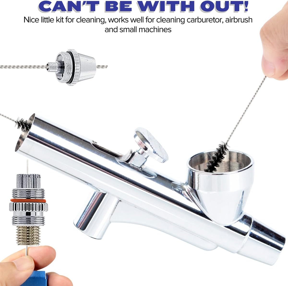 Valchoose Premium Torch Tip Cleaner, Stainless Steel Carburetor Cleaning Kit Heavy Duty, Density Nylon for Motorcycle Jet Lawnmower Small Engine Welding Stove Airbrush Spray Gun