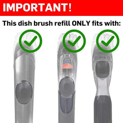 Soap Dispensing Dish Brush Refills, 8 Pack Dish Brush Replacement Head for Steel Soap Dispensing Dish Brush