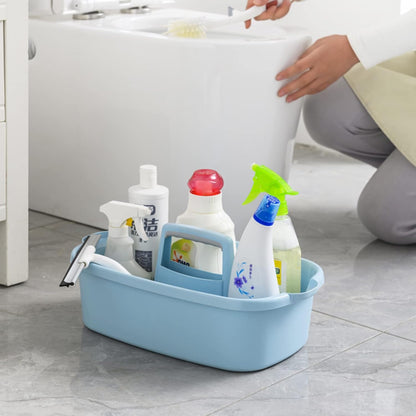 Large Cleaning Supplies Caddy Portable Shower Basket Supply Organizer with Handle Plastic Bucket Tool Storage for Bathroom, Bedroom, Kitchen, College Dorm, Garden, Dark Gray 2 Pack