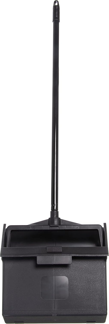 Carlisle FoodService Products Duo-Pan Upright Dust Pan and Broom Set, Essential Cleaning Tools for Home and Commercial Use, 36" Handle, 1 Count, Black