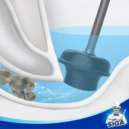 MR.SIGA Toilet Plunger with Holder, Heavy Duty Toilet Plunger and Holder Combo for Bathroom Cleaning, Black