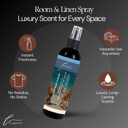 Lapew Room & Linen Spray | Fragrance Mist for Home, Car & Office | Fabric & Air Freshener | Neutralizing Mist | Made in USA | Cozy Cinnamon & Apple - Colors A