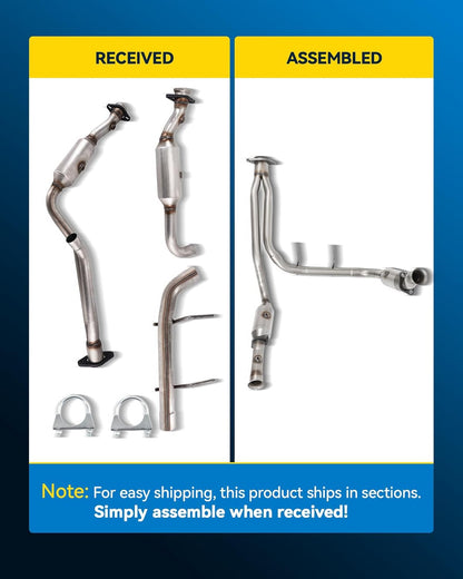 PHILTOP Left and Right Catalytic Converter Replacement For 2005-2010 300 2.7/3.5L V6 RWD, 2006-2010 Charger 2.7/3.5L V6 RWD, 2005-2008 Magnum 2.7/3.5L V6 RWD Replace 55434, 55433 (EPA Compliant) - Colors B