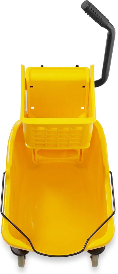 Dryser Commercial Side Press Wringer Combo Mop Bucket, 33 Quart, Blue