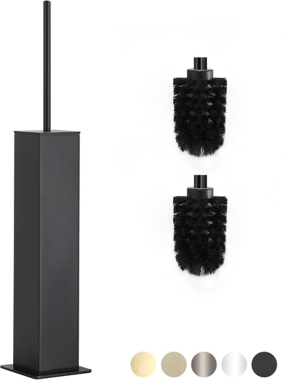 BVL Toilet Brush and Holder Set Brushed Nickel Stainless Steel 304 Square Freestanding Toilet Brush for Bathroom