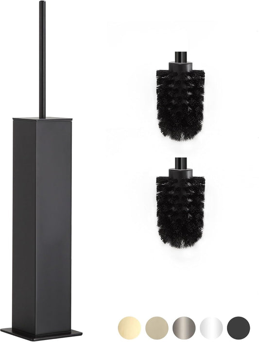 BVL Toilet Brush and Holder Set Brushed Nickel Stainless Steel 304 Square Freestanding Toilet Brush for Bathroom