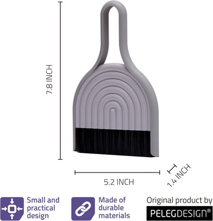 Peleg Design Dustache Small Dustpan and Brush Set, Mini Broom and Dustpan Set, Mustache Design, Small Broom and Dustpan Set, for Home & On-The-Go