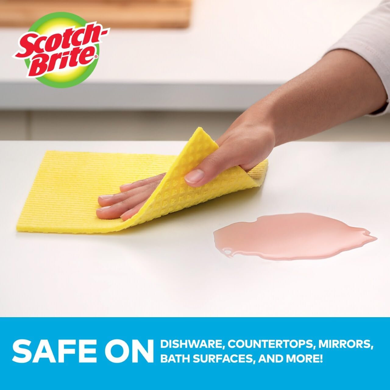 Scotch-Brite Stay Clean Scrubbing Dish Cloths, Rinses Clean and Dries Quick, 2 Non-Scratch Dish Cloths
