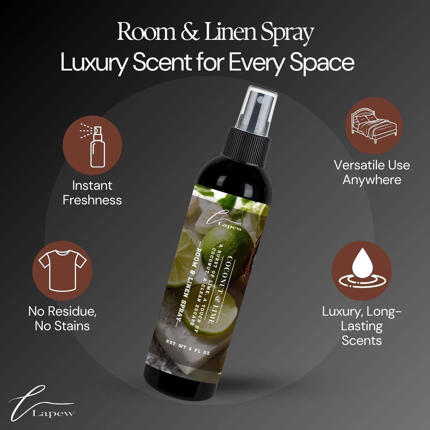 Lapew Room & Linen Spray | Fragrance Mist for Home, Car & Office | Fabric & Air Freshener | Neutralizing Mist | Made in USA | Cozy Cinnamon & Apple - Colors B