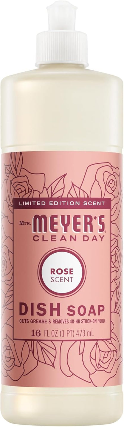 MRS. MEYER'S CLEAN DAY Liquid Dish Soap, Rose, 16 fl. oz