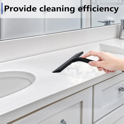 wlich Shower Squeegee for Glass Doors and Bathroom, Stainless Steel with Silicone Blade, Window and Mirror Cleaner with No-Drill Hook, Streak-Free Cleaning Tool