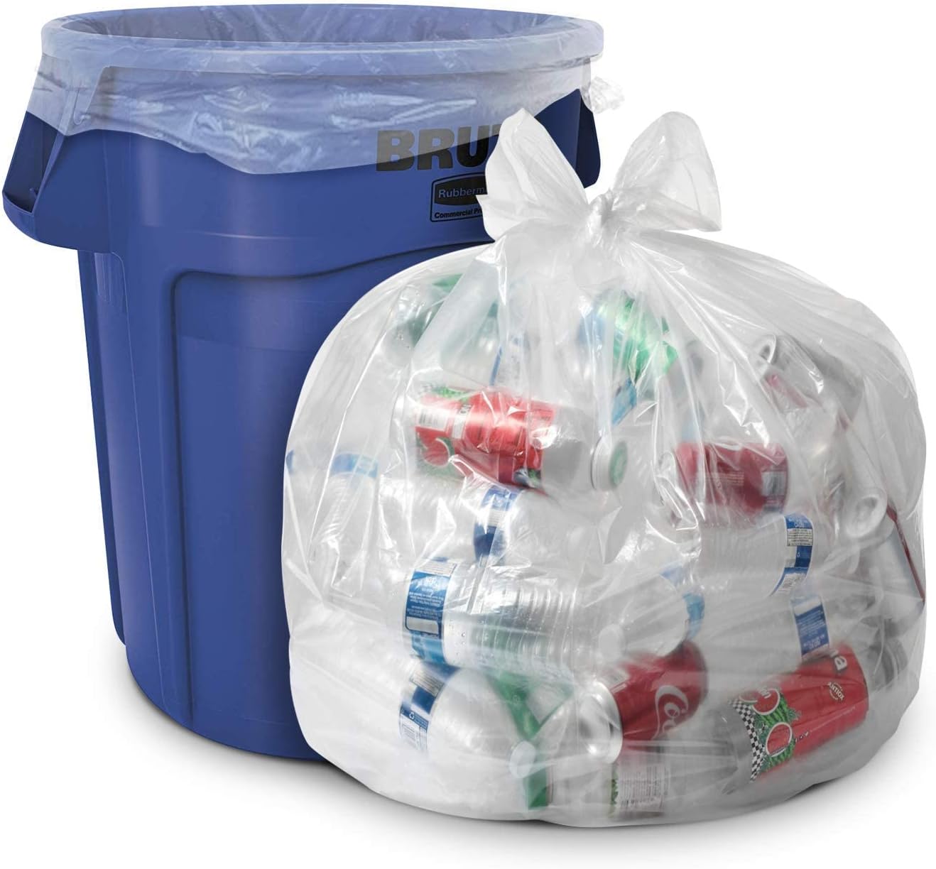Aluf Plastics 33 Gallon Clear Trash Bags - 33" x 39" - 1.5 MIL (eq) - CSR Series - Heavy Duty Industrial Liners Clear Garbage Bags for Recycling, Contractors, Storage, Outdoor, 1 Count (Pack of 100)