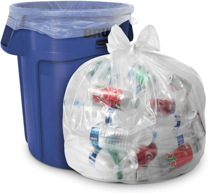 Aluf Plastics 33 Gallon Clear Trash Bags - 33" x 39" - 1.5 MIL (eq) - CSR Series - Heavy Duty Industrial Liners Clear Garbage Bags for Recycling, Contractors, Storage, Outdoor, 1 Count (Pack of 100)