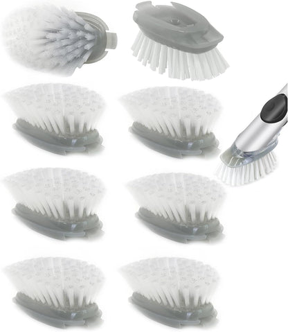 Brush Refills for OXO Dish Brush - 4 Pack Dish Brush Cleaning Soap Dispensing Head Replacement for Scrubber(Grey)