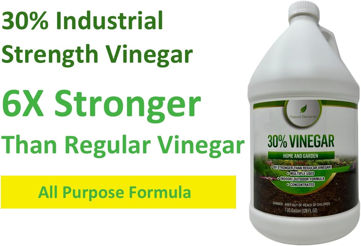 Natural Elements 30% Vinegar | Home & Garden | 6X Cleaning Power | Multiple Uses | 1 Gallon