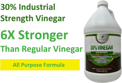 Natural Elements 30% Vinegar | Home & Garden | 6X Cleaning Power | Multiple Uses | 1 Gallon