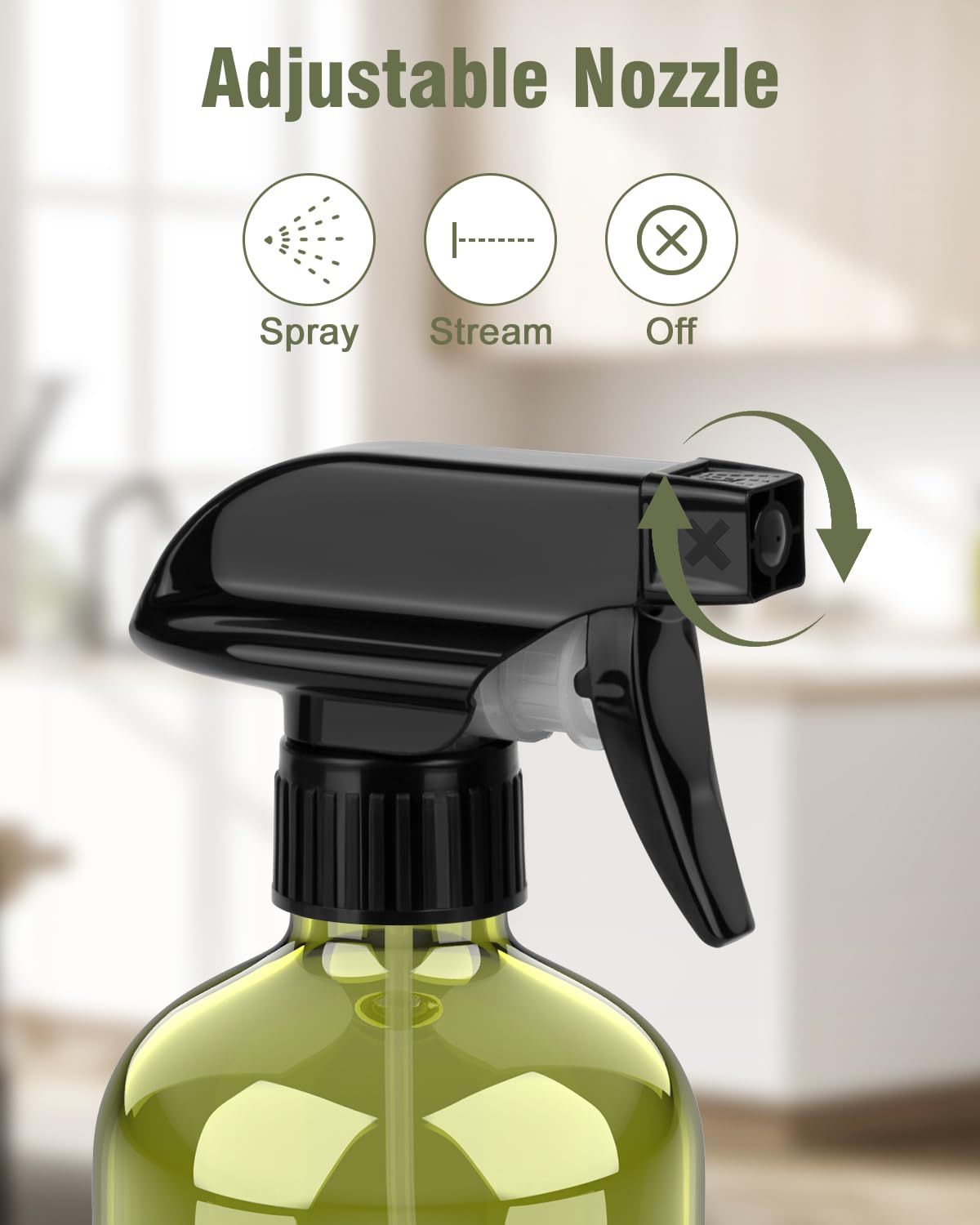Bontip Glass Spray Bottle, Amber Glass Spray Bottle Set & Accessories Refillable for Plants Window Cleaners Aromatherapy Facial Hydration Watering Flowers Hair Care (2 Pack/16 oz) (Amber)