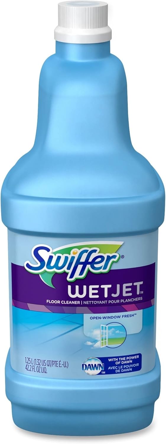 Swiffer WetJet Multi-Purpose and Hardwood Liquid Floor Cleaner Solution Refill, with Gain Scent, 42.2 fl oz each, (Pack of 2)