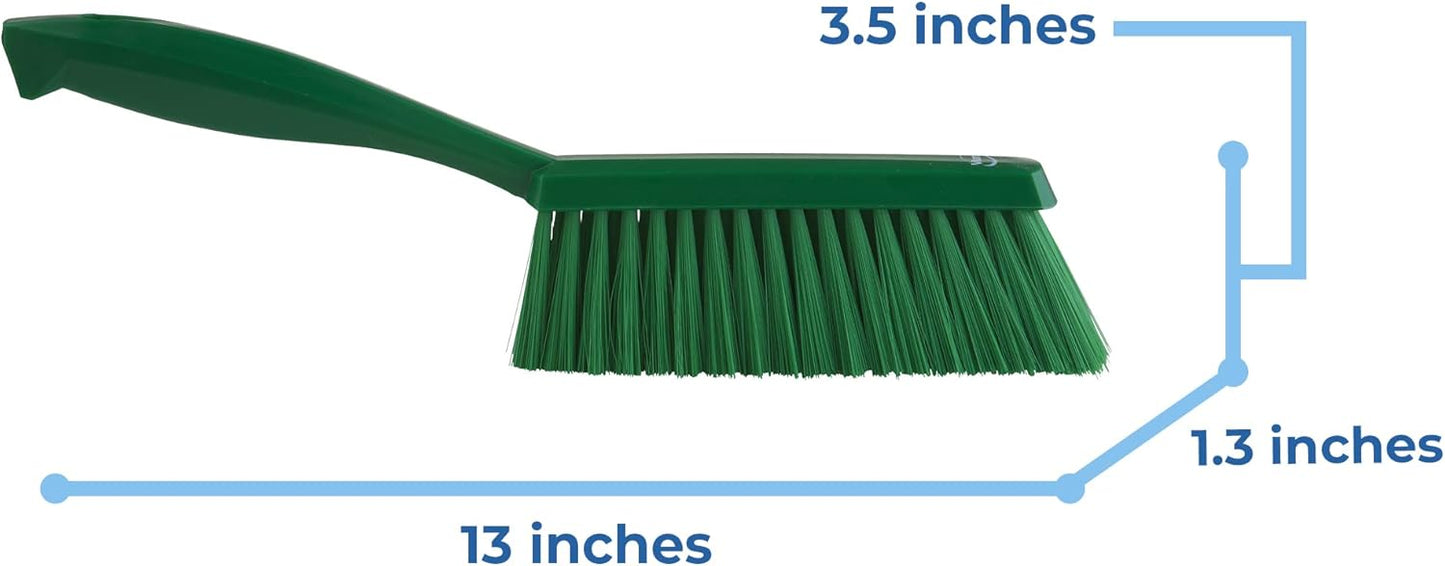 Vikan 45871 Bench Cleaning Brush, Polypropylene/Polyester Soft Bristle Dustpan Brush & Sweeper With Handle, 14-Inch, Pink