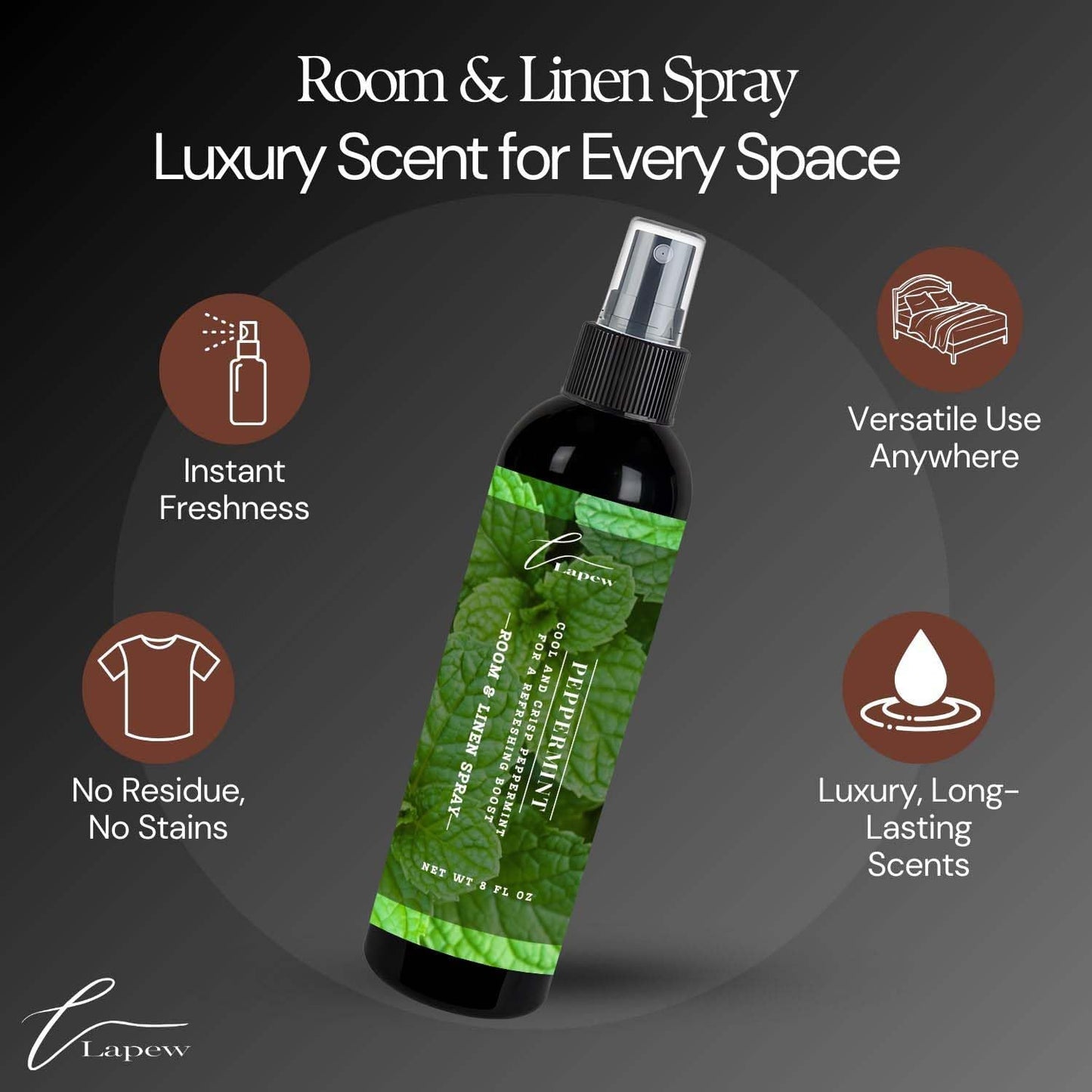 Lapew Room & Linen Spray | Fragrance Mist for Home, Car & Office | Fabric & Air Freshener | Neutralizing Mist | Made in USA | Cozy Cinnamon & Apple - Colors B