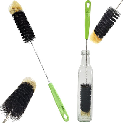2 Pack 16" Bottle Brush, Dokpod Long Handle Cleaning Brushes for Long Narrow Neck Bottle Cleaning Water Beer Wine Sports Bottle Thermos Flask Bottles Cleaning Hummingbird Feeder Vase Cleaning Brushes