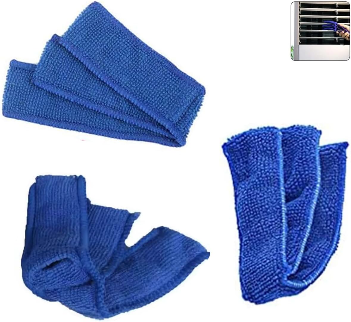 7 Pack Window Blind Cleaner Duster Brush Microfiber Sleeves Replacement Blinds Duster Cover Pad Refills for Blind Cleaner Tools with 3 Layer Arms Dark Blue Color