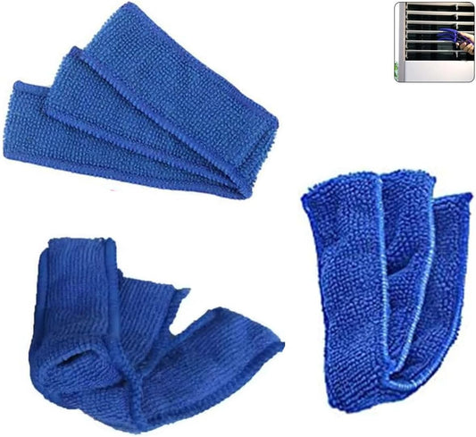 7 Pack Window Blind Cleaner Duster Brush Microfiber Sleeves Replacement Blinds Duster Cover Pad Refills for Blind Cleaner Tools with 3 Layer Arms Dark Blue Color
