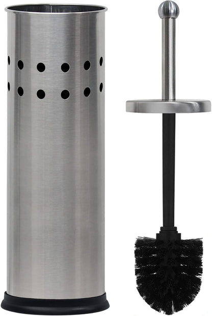 Blue Donuts Toilet Brush with Stainless Steel Holder, Toilet Bowl Cleaner Brush and Holder, Cleaning Brush Holder, Chrome