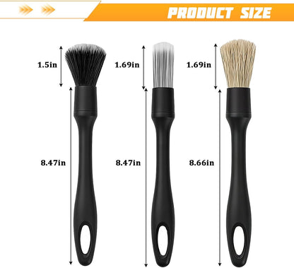 4PCS Car Detailing Brush Kit, Multi-Use Soft No Scratch Vehicle Interior Detail Duster Brush Set, Automotive Dusting Cleaning Kit for Exterior Interior, Universal for Vehicles