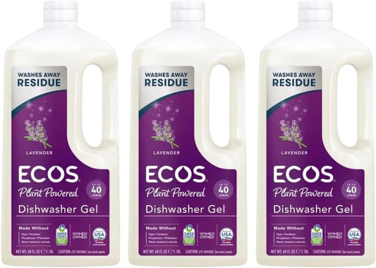 Ecos Earth Friendly Products Wave Auto Dishwasher Gel, Lavender, 40 Fl Oz 3 Pack