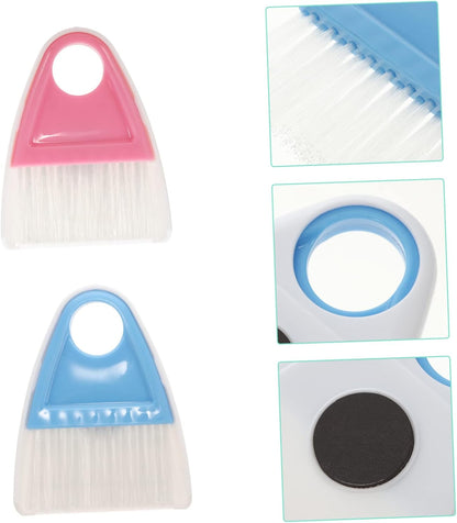Mini Broom and Dustpan Set 2 Pieces Compact Desktop Cleaning Tools with Flexible Bristles for Pet Hair Household Debris and Car Interior Cleaning