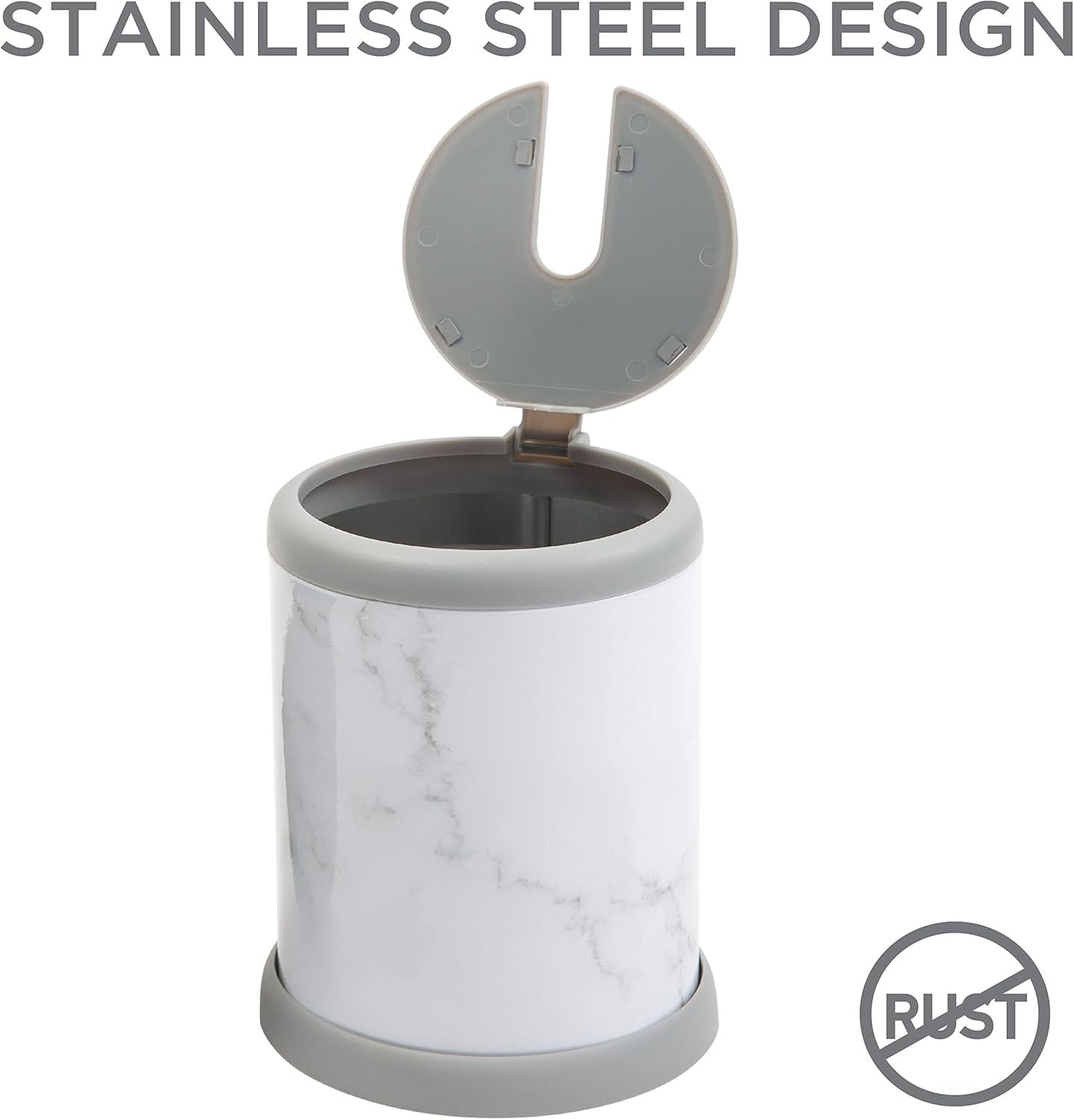 Bath Bliss Toilet Brush and Holder | Self Closing Lid | 360 Degree Brush Head | Bathroom Cleaning | Compact Size | Storage and Organization | Stainless Steel