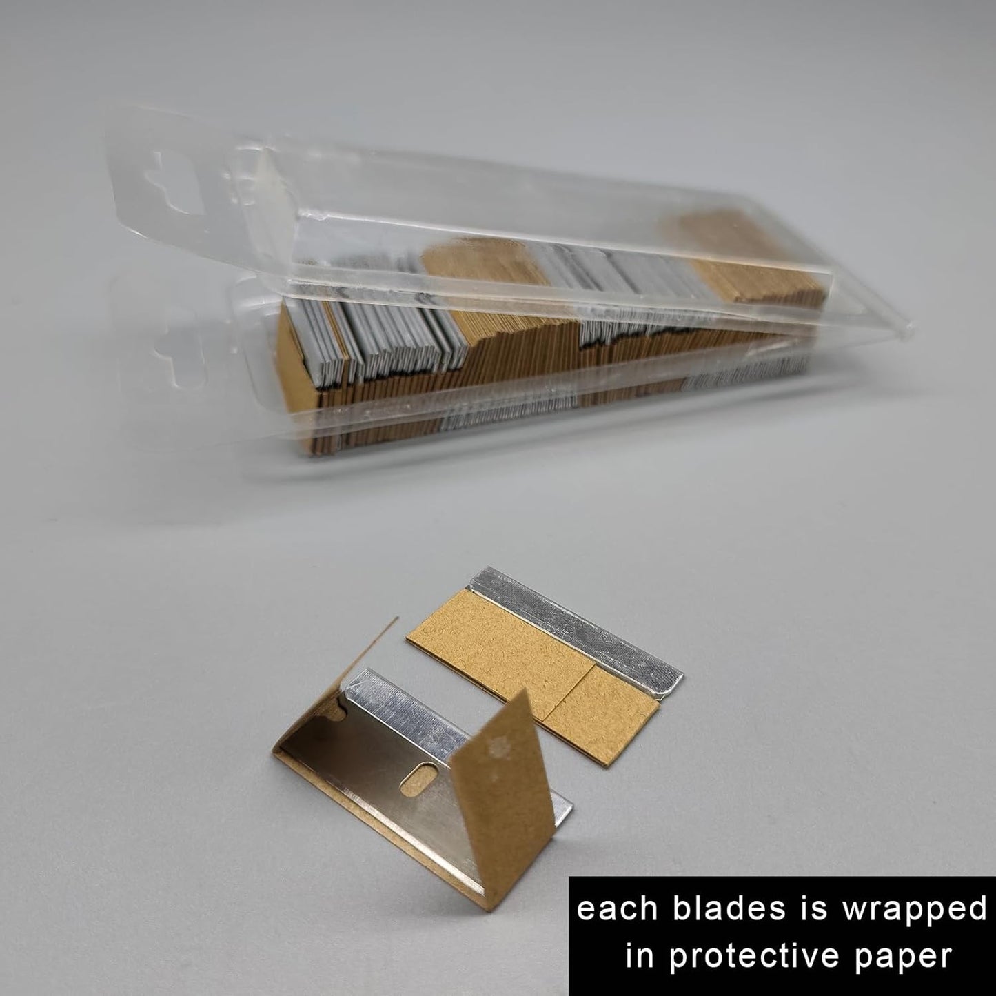 100Pcs Single Edge Razor Blades 1.5 inch for Standard Scraper Tool,Razor Blade Scraper Refill Stainless Steel Razor Blades for Removing Paint,Decal and Stickers