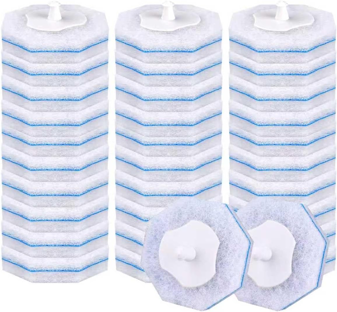 30 Count Disposable Toilet Brush Heads, Toilet Bowl Wand Refills for Clorox Toilet Cleaning, toilet scrubber refill，disposable toilet brush headrefills，Toilet Cleaning Sponges Heads for Bathtub, Floor