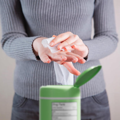 Biopure Antibacterial Hand Wipes Fresh Morning Breeze- Antibacterial Wipes with Aloe and Vitamin E Formula | 5"x7" Wet Wipes Canister | No Parabens, Sulfates or Phthalates, Kills 99% of Germs, 50 ct