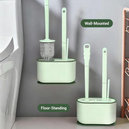 Toilet Brush Set, Bathroom Accessories, Toilet Bowl Cleaners, Deep Cleansing Multifunctional Hanging Toilet Brush Set for Bathroom(Cherry Blossom Pink)