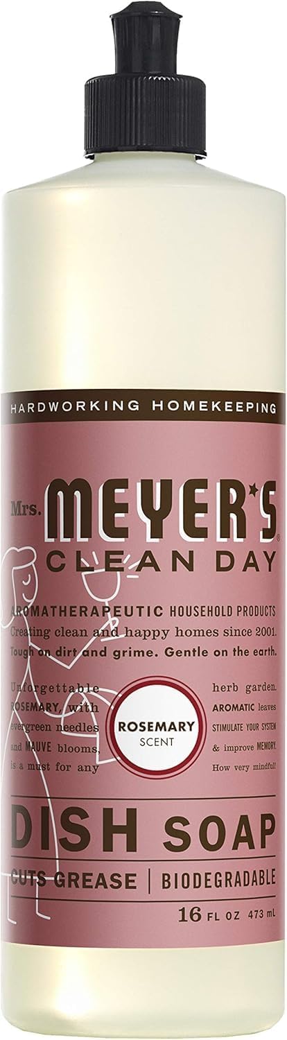 MRS. MEYER'S CLEAN DAY Liquid Dish Soap, Honeysuckle Scent, 16 Fl Oz Bottle