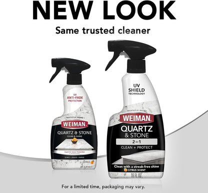 Weiman Quartz Countertop Cleaner and Polish (2 Pack w/Micro Towel) Clean and Shine Your Quartz Countertops Islands and Stone Surfaces with Ultra Violet Protection