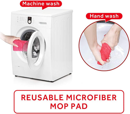 16.5 inch Mop Pads Refills, 3 Pack Microfiber Reusable Replacement Mop Pads Flat Replacements Heads for Wet Or Dry Floor Cleaning and Scrubbing, Grey Tassel Cloth