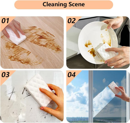 Magic Sponges Eraser,10 Pack Melamine Sponge in Bulk,2X Density,Long Lasting,Cleaning Sponge for Kitchen, Bathroom,Bathtub, Sink,Furniture, Wall Cleaner (White,3.93x2.36x0.79in)