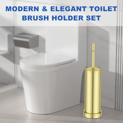 Toilet Brush and Holder Set: 304 Stainless Steel Heavy Duty Toilet Bowl Brush and Holder with Removable Inner Bowl and Splash Protection, Modern Long Handle Bathroom Cleaning Tool