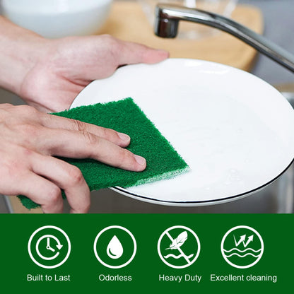 YoleShy 40 Pcs Scouring Pad, Dish Scrubber Scouring Pads,4 x 6 inch Green Reusable Household Scrub Pads for Dishes, Kitchen Scrubbers & Metal Grills