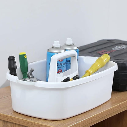 Large Cleaning Supplies Caddy Portable Shower Basket Supply Organizer with Handle Plastic Bucket Tool Storage for Bathroom, Bedroom, Kitchen, College Dorm, Garden, Dark Gray 2 Pack